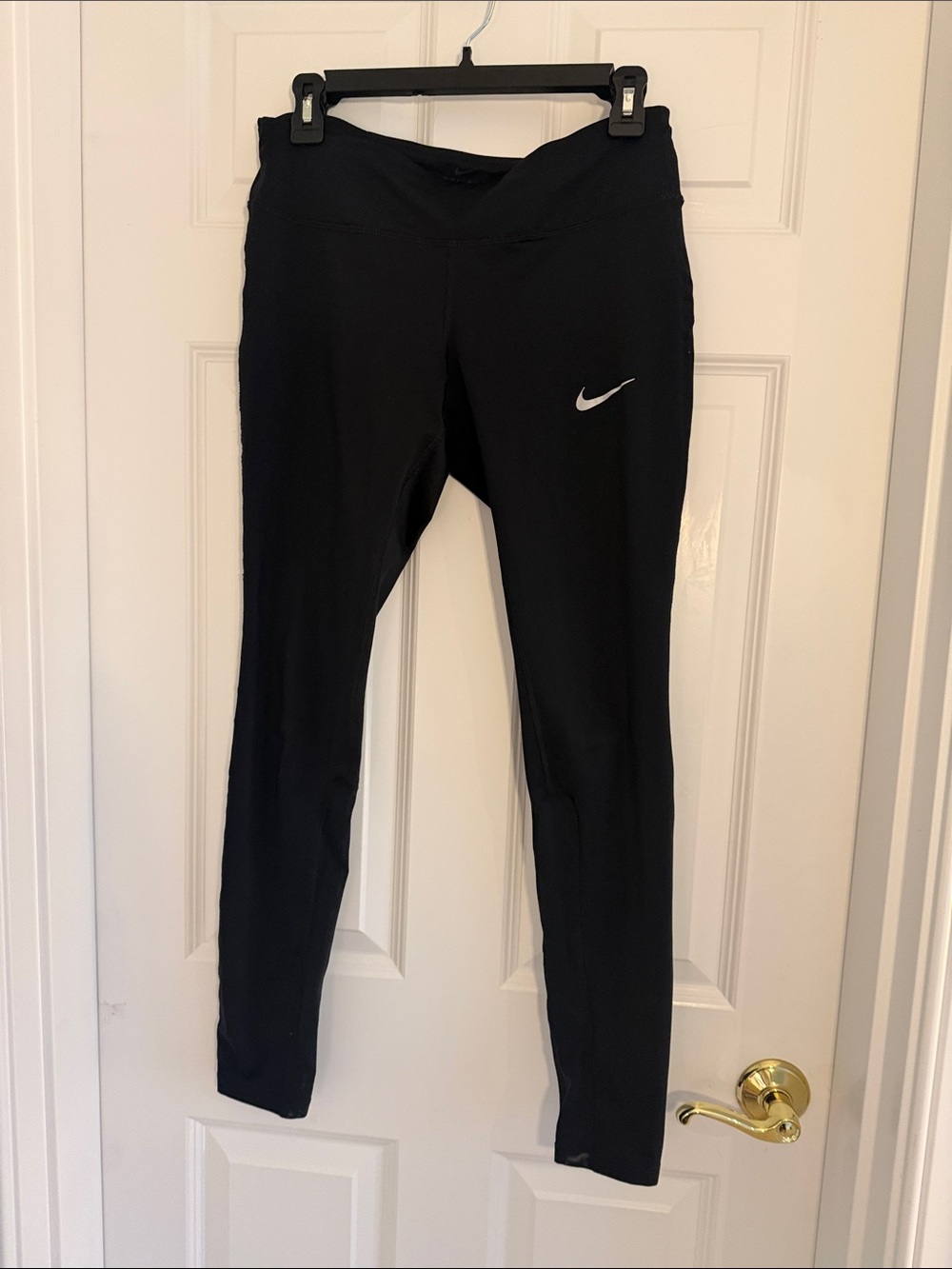 Nike Black Leggings with Silver Swoosh